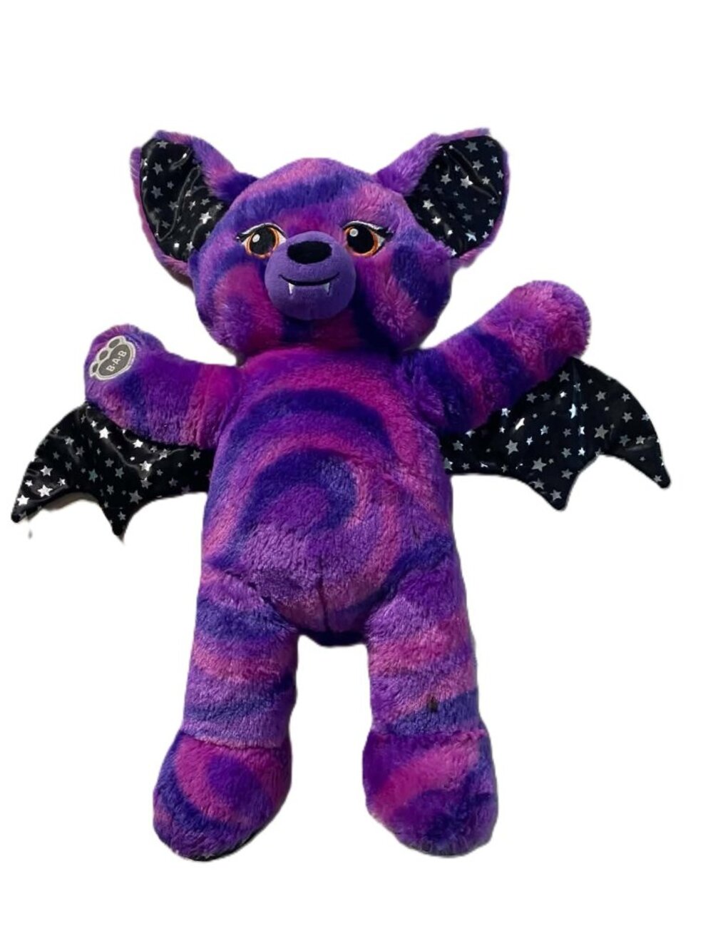 BAB Starry Night Bat 16" Purple Pink Vampire Plush 2017 Halloween Retired